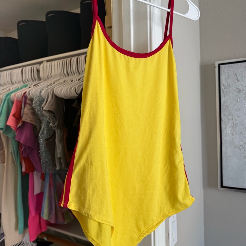 Fashion Nova Yellow and Red Bodysuit